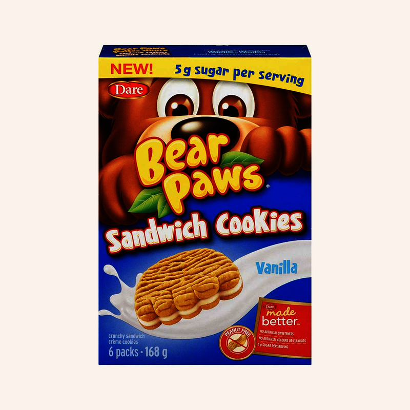 Bear Paws Sandwich Cookies Vanilla, 168 g
