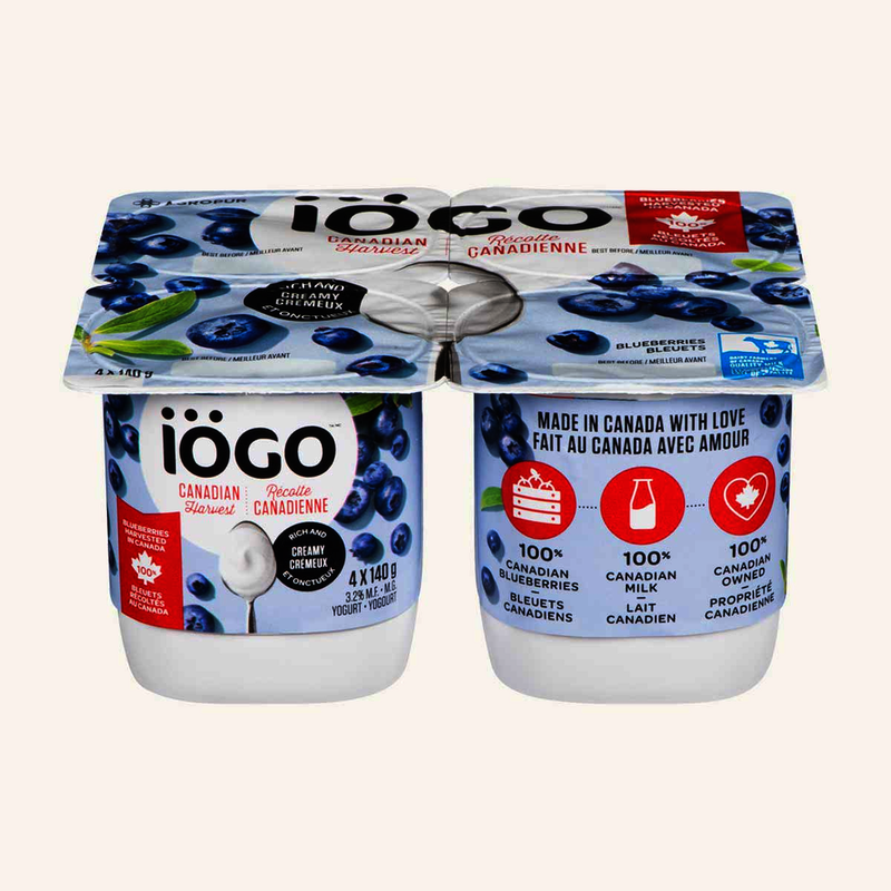 Iögo Blueberries Yogurt, 140 g, 4 ct