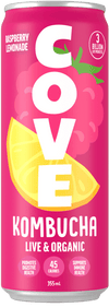 Cove Raspberry Lemonade Organic Kombucha, 355 mL