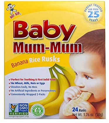 Hot Kid Baby Mum Mum Banana Rice Rusks, 50 g