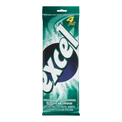 Excel Sugar Free Chlorophyll Gum, 4 x 12 pieces