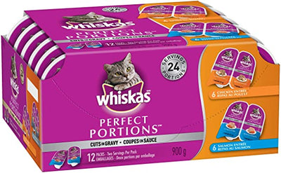 Whiskas Chicken And Salmon Entrees Perfect Portions Cuts In Gravy, 900 g