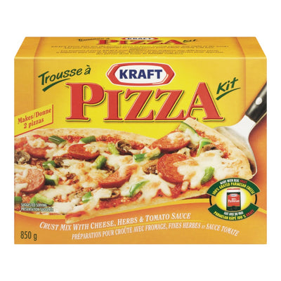 Kraft Pizza Kit Crust Mix With Cheese Herbs & Tomato Sauce, 850 g