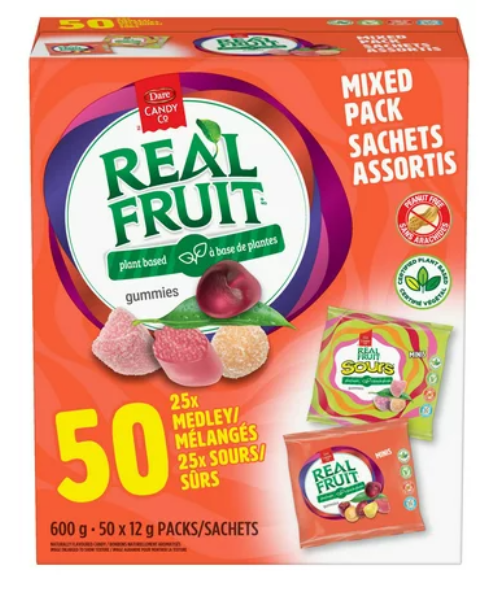 Dare Real Fruit Gummies Plant-Based Mixed Pack, 600 g
