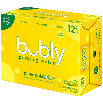 Bubly Sparkling Water Pineapple, 12 x 355mL