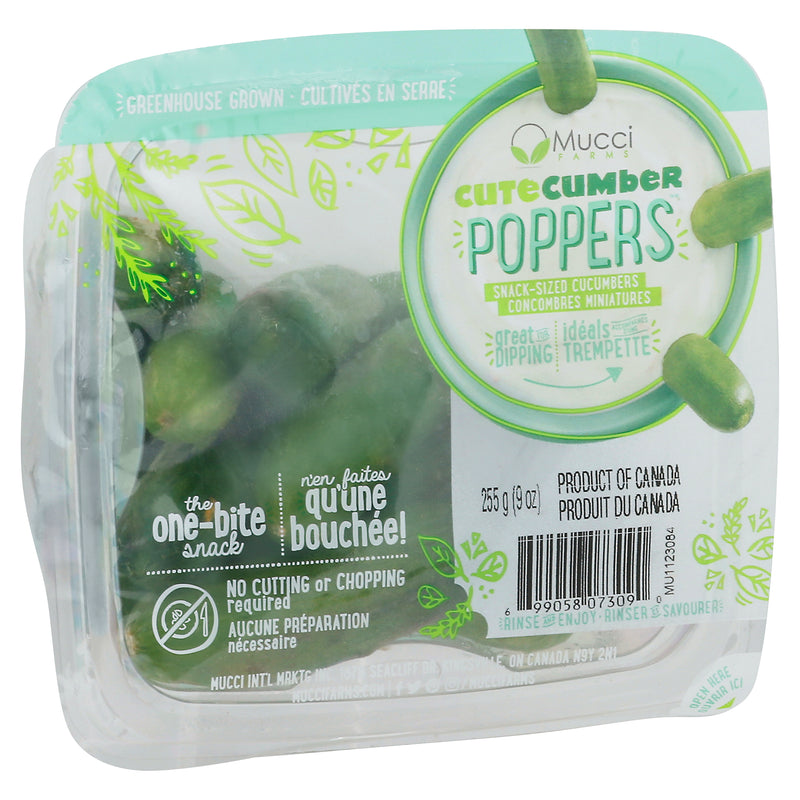Mucci Farms Snack-Sized CuteCumber Poppers Cucumbers, 255 g