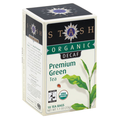 Stash Organic Decaf Premium Green Tea, 18 tea bags