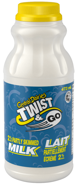CENTRAL DAIRIES 2% MILK, 473mL
