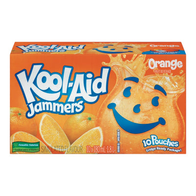 Kool-Aid Jammers Orange Drink Pouches, 10 x 180 mL