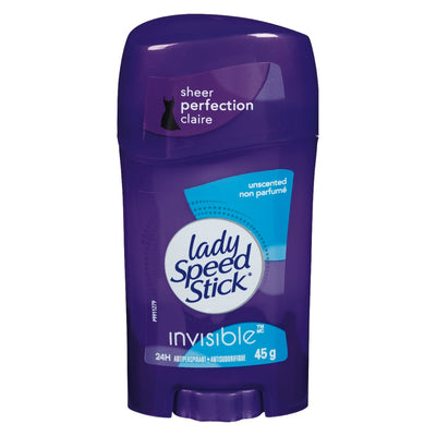 Lady Speed Stick Invisible Unscented Deodorant, 45 g