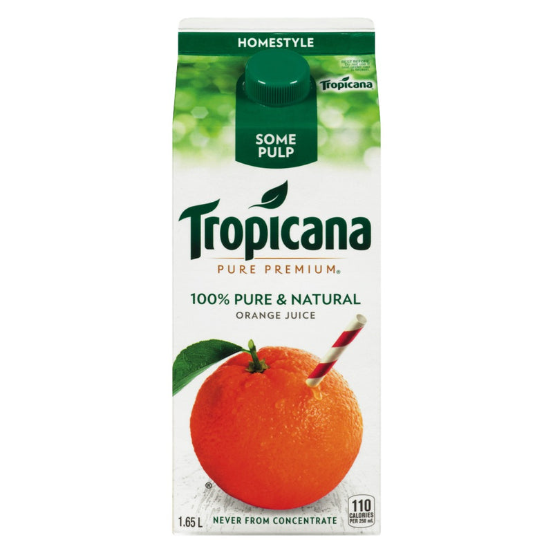 Tropicana 100% Pure & Natural Orange Juice Some Pulp, 1.65 l