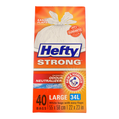 Hefty Strong Large Kitchen Garbage Bags, 40pk