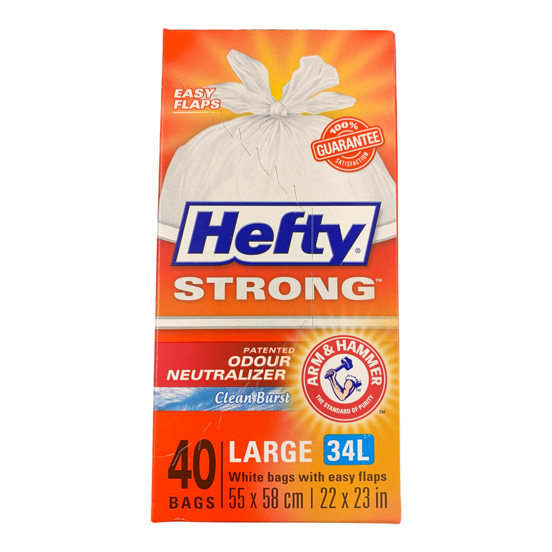 Hefty Strong Large Kitchen Garbage Bags, 40pk