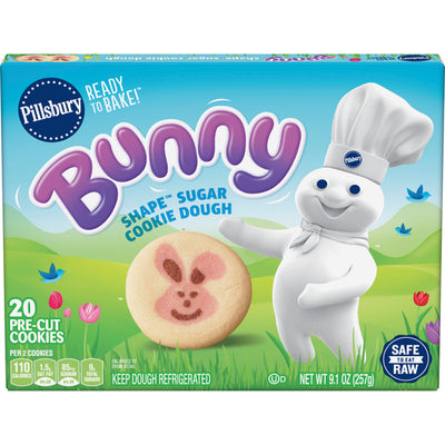 Pillsbury Ready To Bake Bunny Shape Sugar Cookie Dough, 258 g, 20 ct
