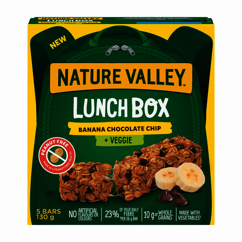 Nature Valley Lunch Box Banana Chocolate Chip + Veggie Granola Bars, 130 g