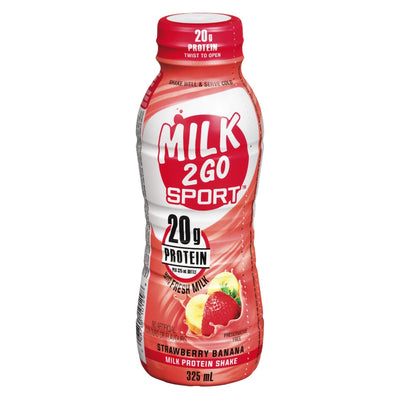 Milk 2 Go Sport Strawberry Banana Protein Shake, 325 mL