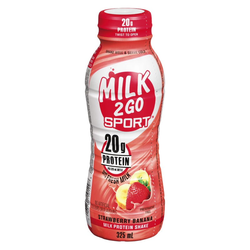 Milk 2 Go Sport Strawberry Banana Protein Shake, 325 mL