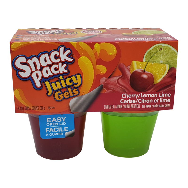 Snack Pack Juicy Gels Cherry & Lemon-Lime, 4 x 99 g