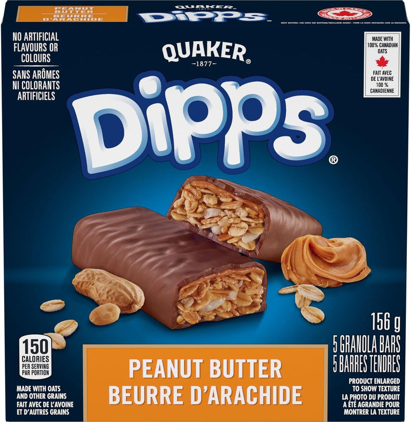 Quaker Dipps Peanut Butter Granola Bars, 156 g