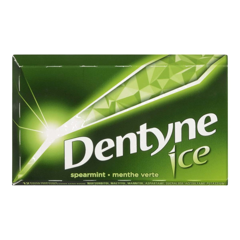 Dentyne Ice Sugar Free Spearmint Gum, 12 pieces
