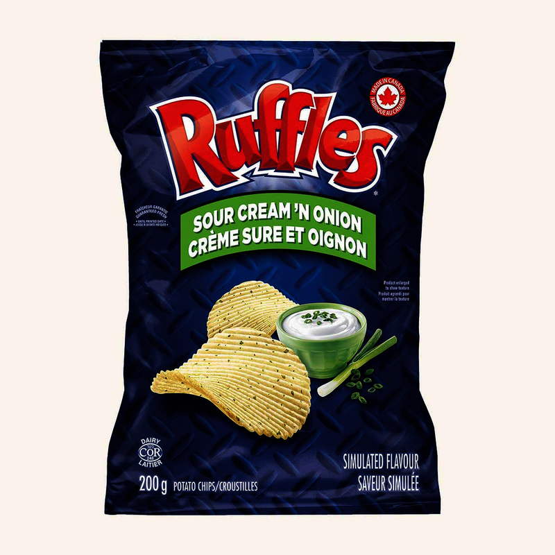 Ruffles Sour Cream & Onion Chips, 200g
