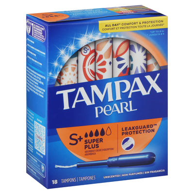 Tampax Super Plus Absorbency Unscented Tampons, 18 tampons