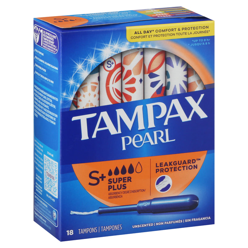 Tampax Super Plus Absorbency Unscented Tampons, 18 tampons