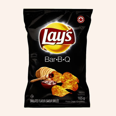 Lay's Bar B Q Flavour Potato Chips, 165 g