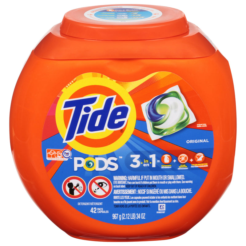 Tide 3-in-1 Original Detergent, 42 pacs