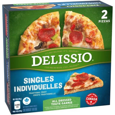Delissio Singles All Dressed Pizza, 2 pk