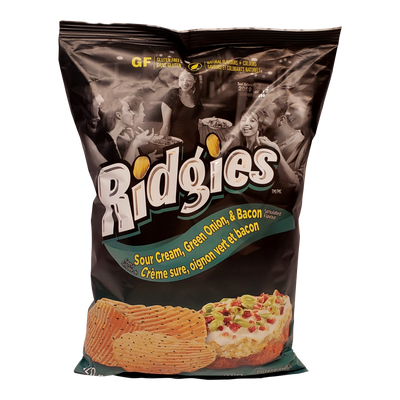 Ridgies Sour Cream, Green Onion & Bacon Potato Chips, 220 g