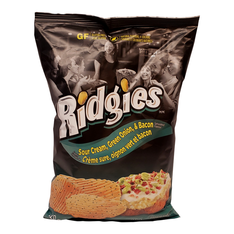 Ridgies Sour Cream, Green Onion & Bacon Potato Chips, 220 g