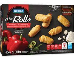 Krinos Fillo Mini Rolls Red Pepper & Feta Cheese, 454g