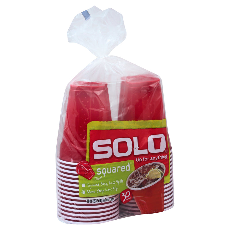 Solo Squared 18 Ounce Plastic Cups, 30 cups