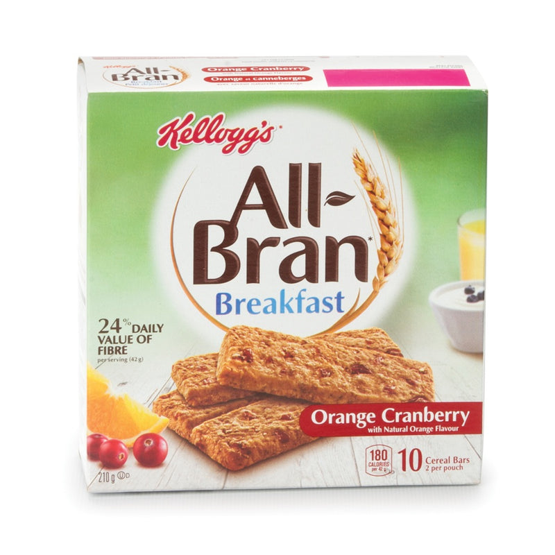 All-Bran Orange Cranberry Cereal Bar, 10 ct