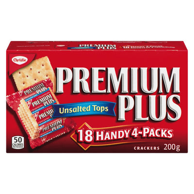 Premium Plus Unsalted Tops Crackers, 18 count, 200 g