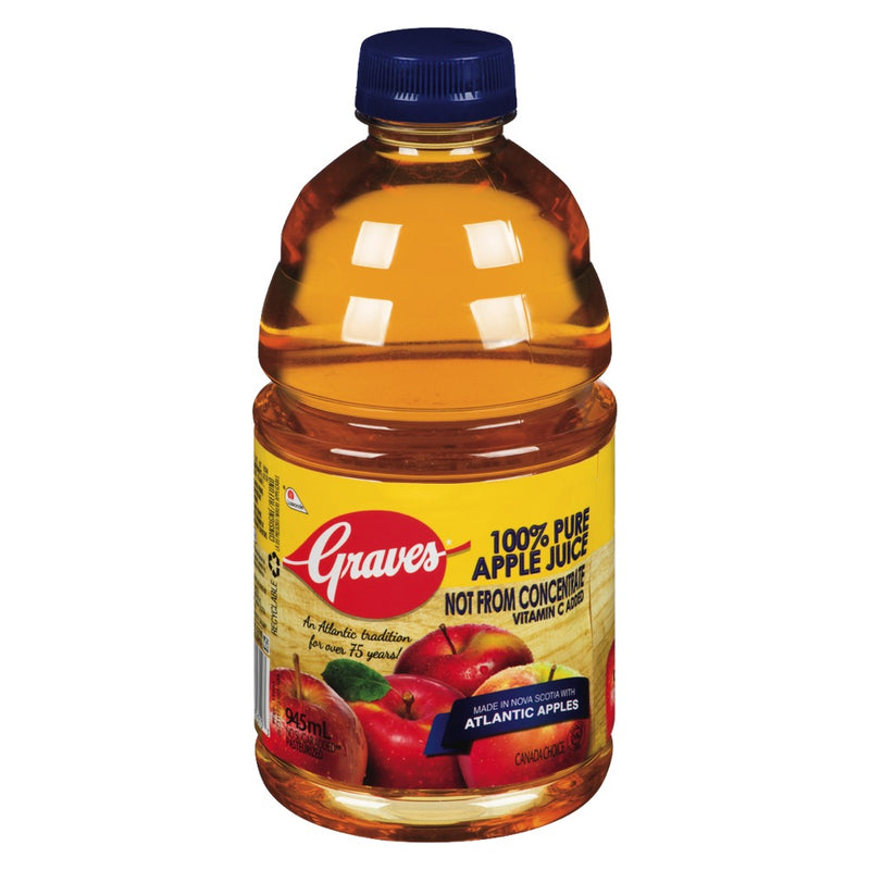 Graves 100% Pure Apple Juice, 945 mL