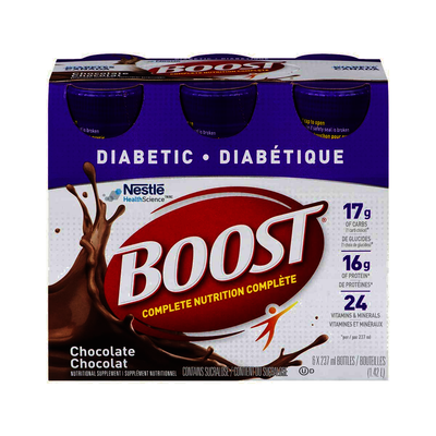 Boost Diabetic Chocolate Complete Nutrition Shakes, 6 x 237 mL