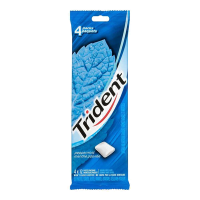 Trident Peppermint Gum, 4pk
