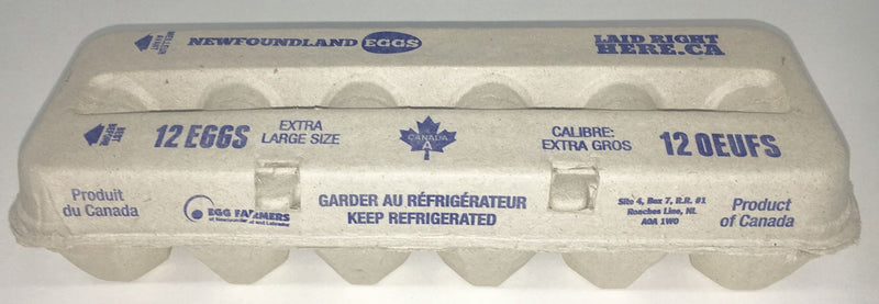 Newfoundland Eggs White Extra Large, 12 ct