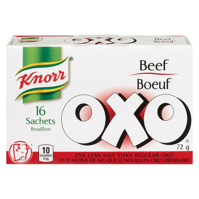 Knorr OXO 25% Less Salt Beef Bouillon, 72 g