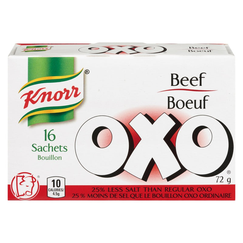 Knorr OXO 25% Less Salt Beef Bouillon, 72 g