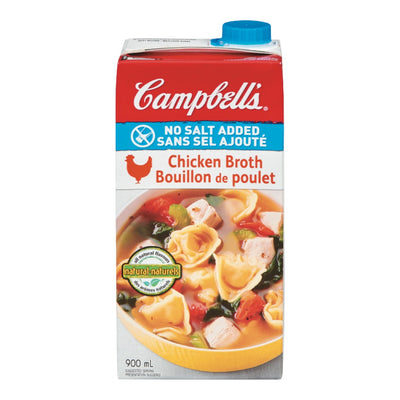 Campbell's No Salt Added Chicken Broth, 900 mL