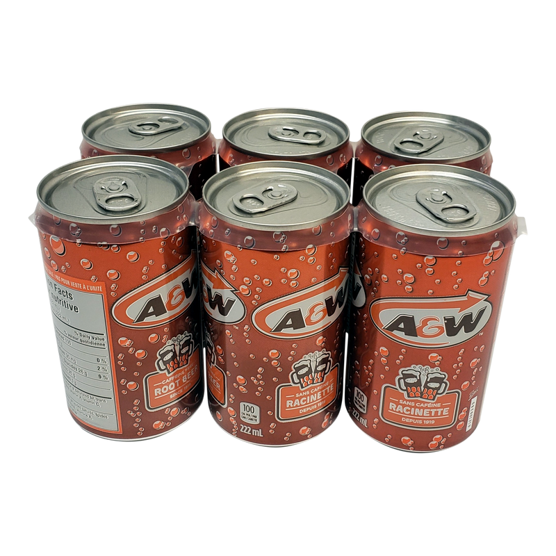 A&W Root Beer, 6 x 222mL