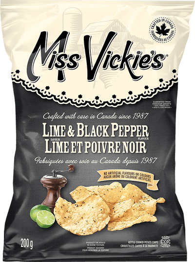 Miss Vickie's Lime & Black Pepper Chips, 200g