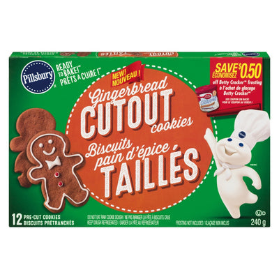 Pilsbury Ready to Bake Gingerbread Cutout Cookies 240G
