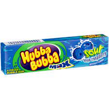 Hubba Bubba Max Sour Blue Raspberry Gum, 5 pieces