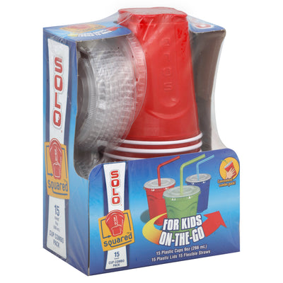 Solo Squared 9oz Cups & Lids, 15 ct