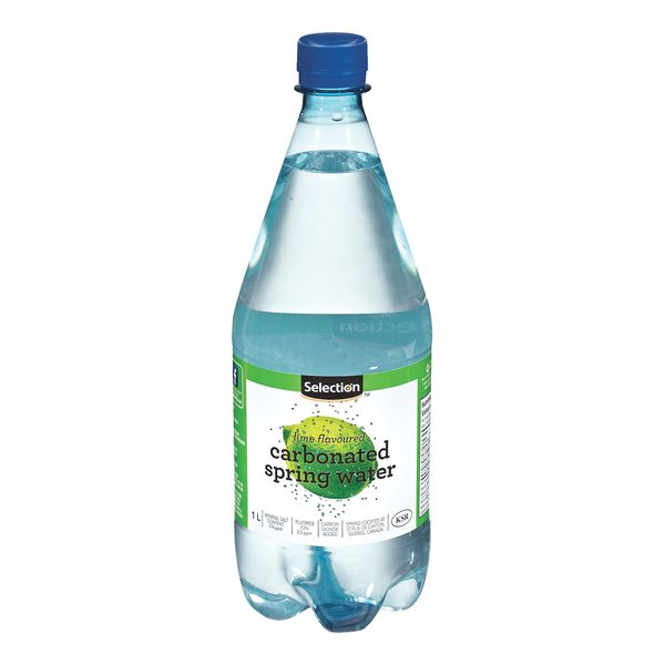 Selection Lime Flavored Carbonated Spring Water, 1 L