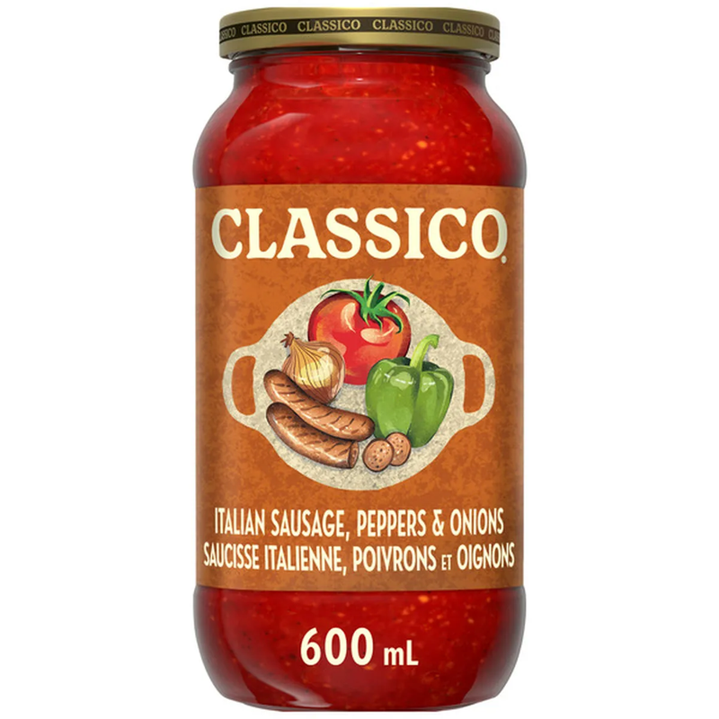 Classico Italian Sausage, Peppers & Onions Pasta Sauce, 600 mL